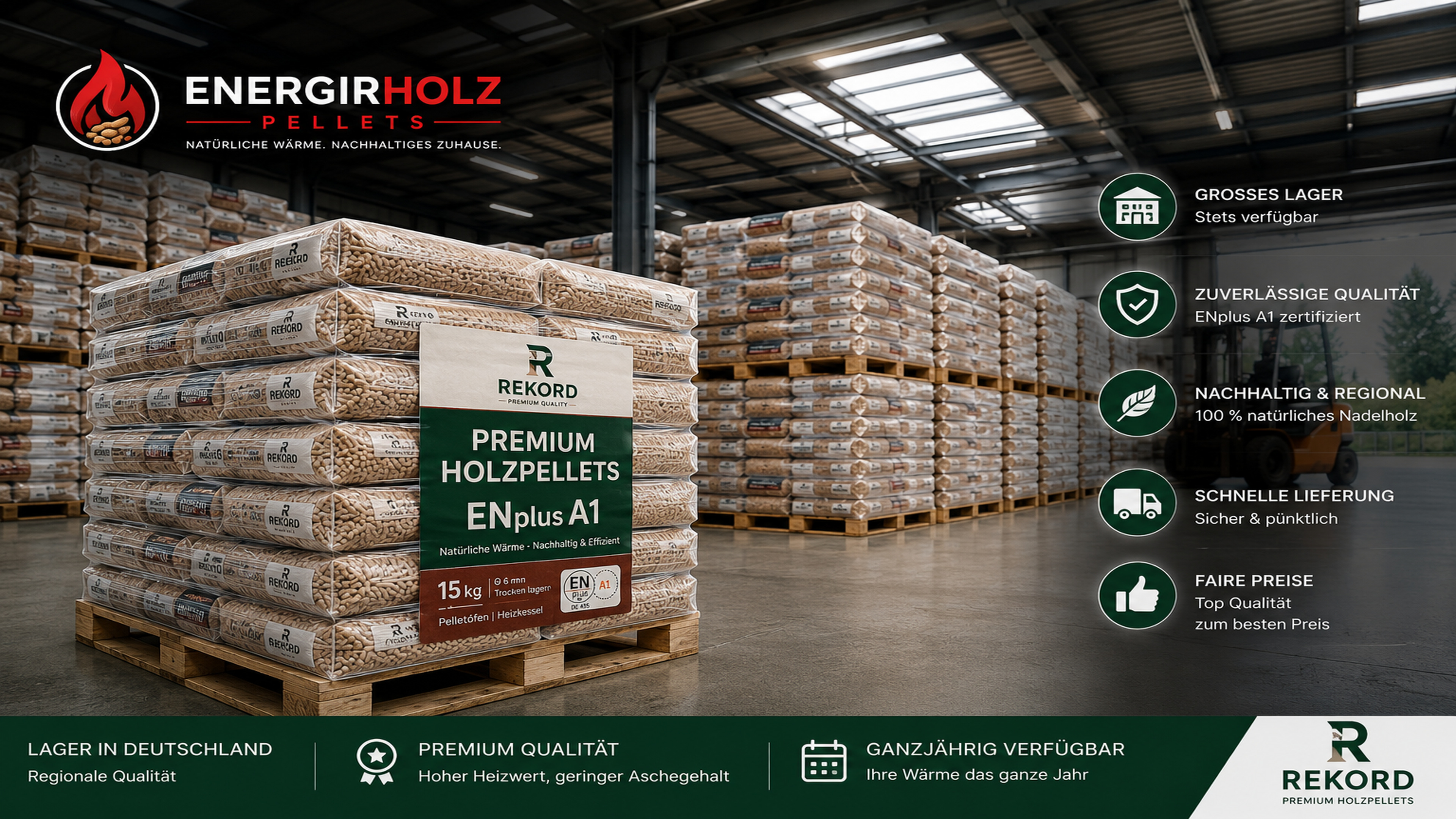 Lagerstandort Energieholz Pellets